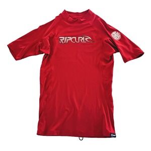Rip Curl Classic Short Sleeve Rash Guard Red Men's size Med